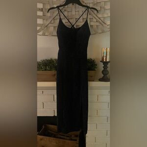 Windsor midi length navy blue dress with slit